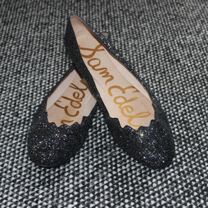 Sam Eldeman Black Shimmer Flats Size 9.5